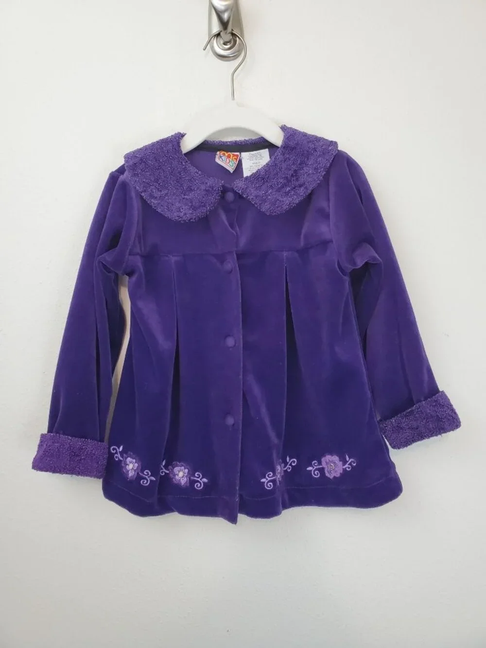 McKids vintage embroidered plush jacket, purple